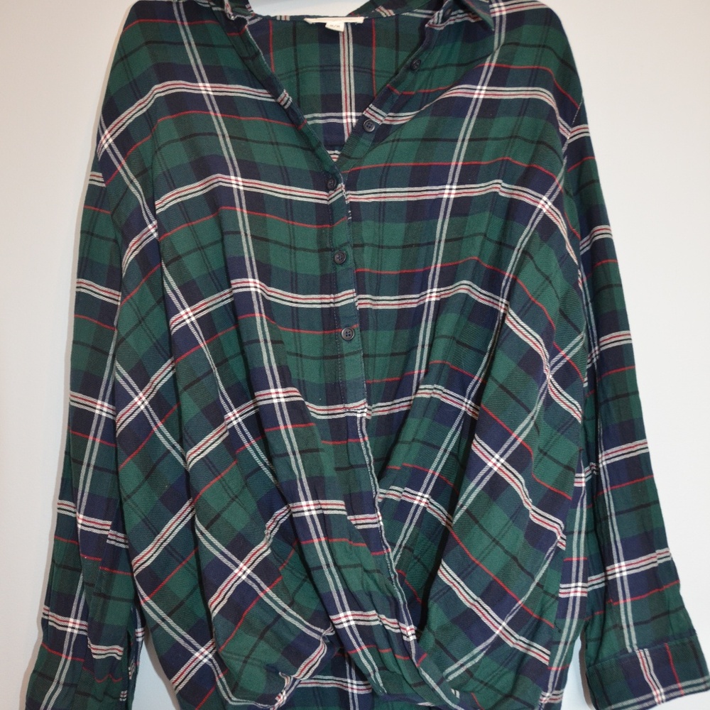 Wrap Plaid Shirt